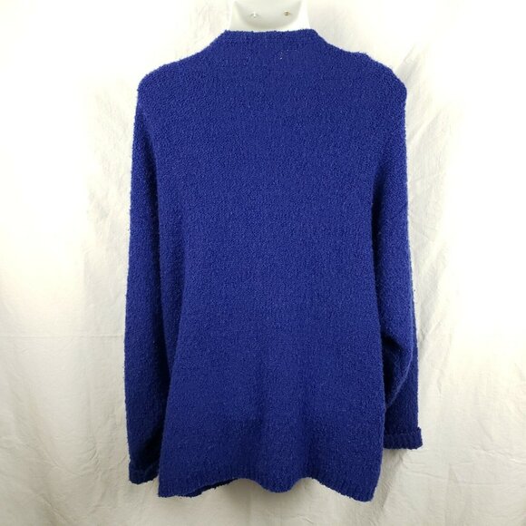 Vintage Partners II Womens Blue Button-Up Cardigan Sweater 2X Acrylic Pockets - Picture 5 of 8
